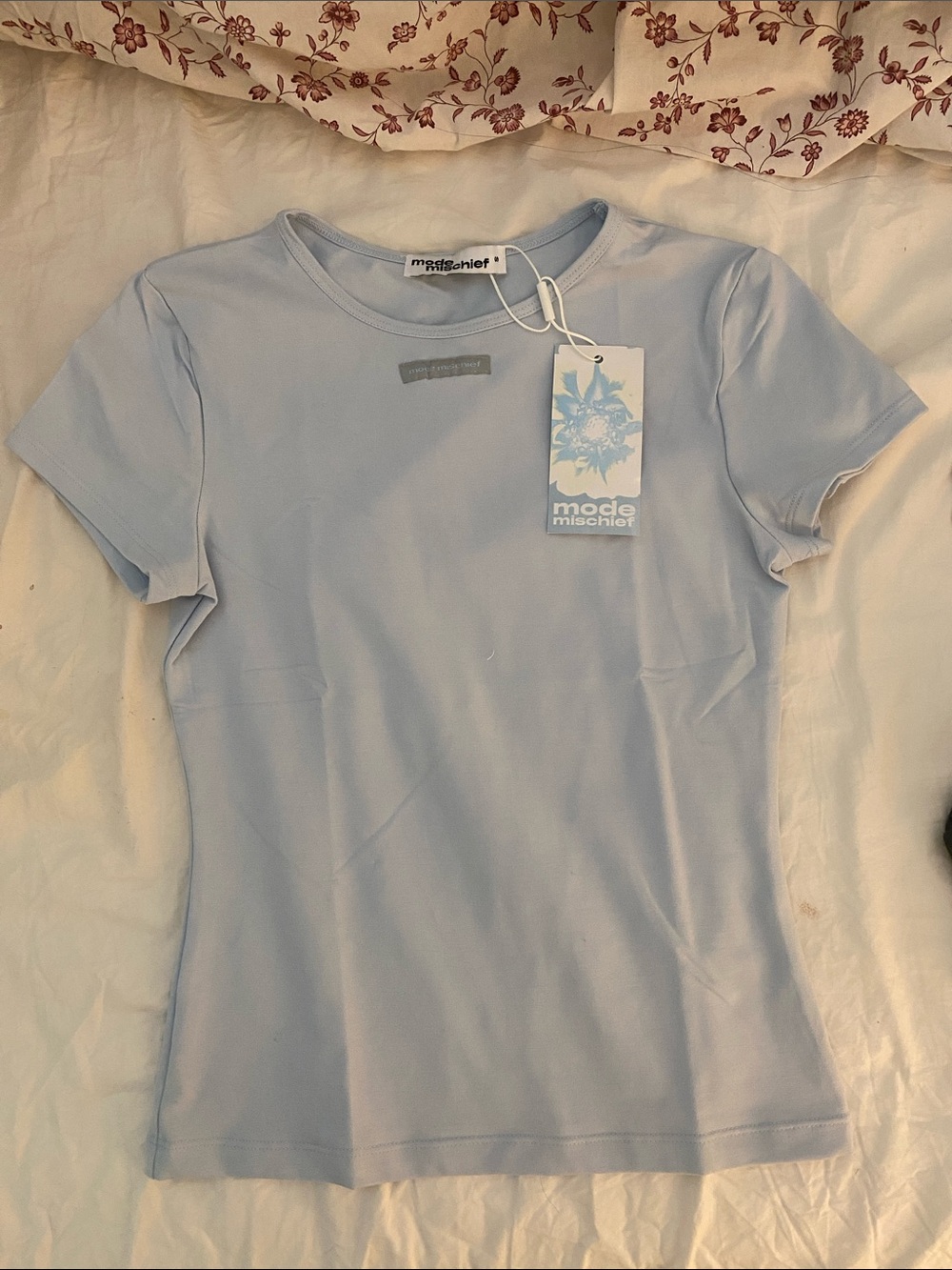 Mode Mischief - Bamboo Tee- Size S - Light Blue - BRAND NEW w/ TAGS